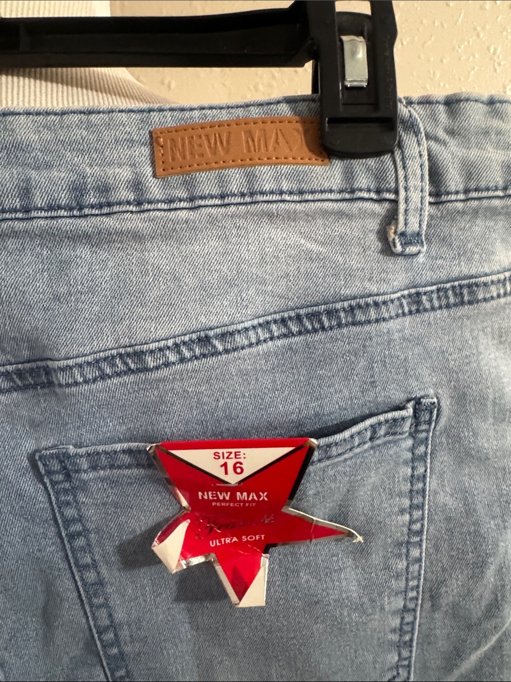 Women's Light Blue Denim Shorts with Studded Diamond Detail - Picture 7 of 8